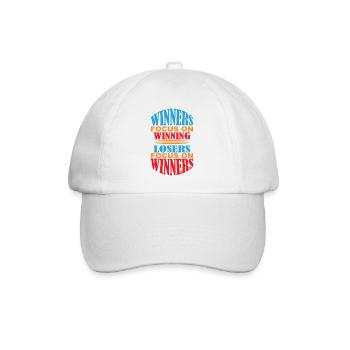Gewinner blicken nach vorne auf den nächsten Sieg - Baseballkappe - Weiß/Weiß - Vorne
