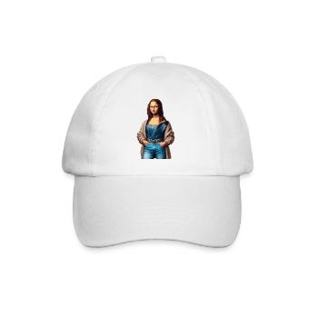 Mona Lisa (La Joconde) in jeans - Baseball Cap - white/white - Front