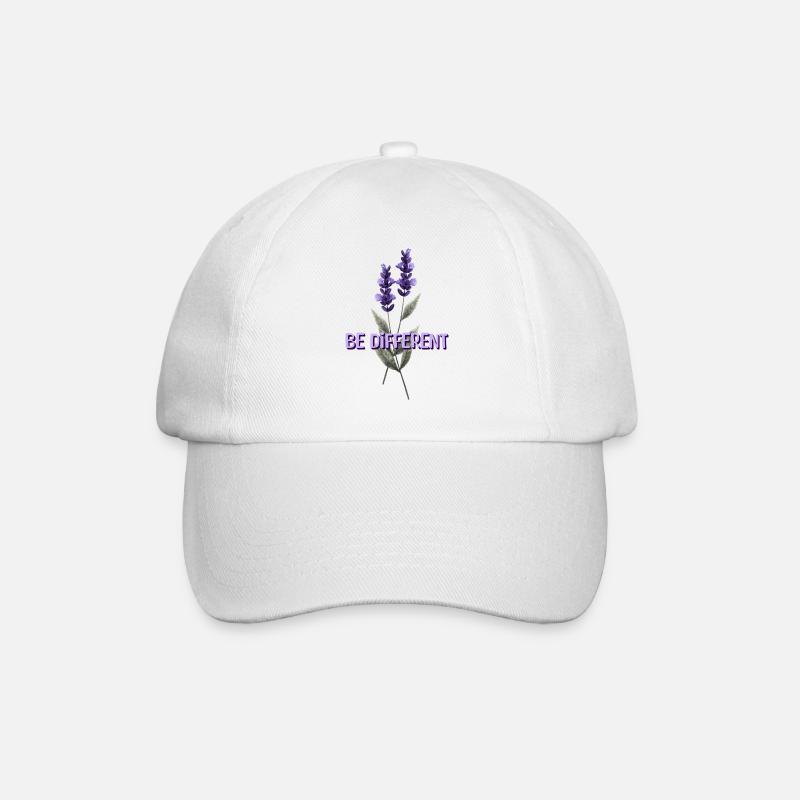 BE DIFFERENT - Affirmations d’amour de fleur de lavande - Casquette classique - blanc/blanc
