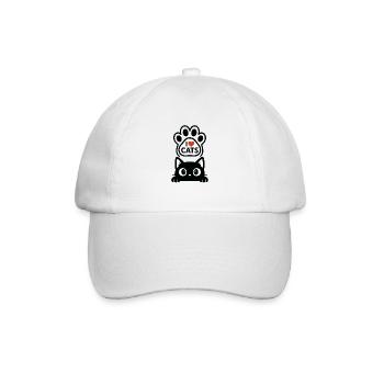 I Love Cats - Baseball Cap - white/white - Front
