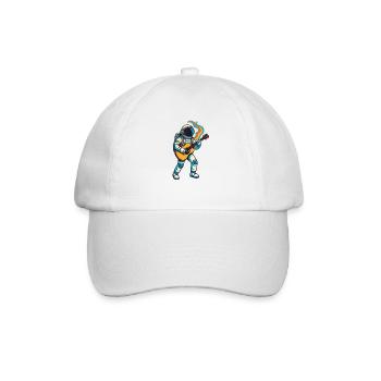Cosmic Jam – Astronaut Rockt - Baseballkappe - Weiß/Weiß - Vorne