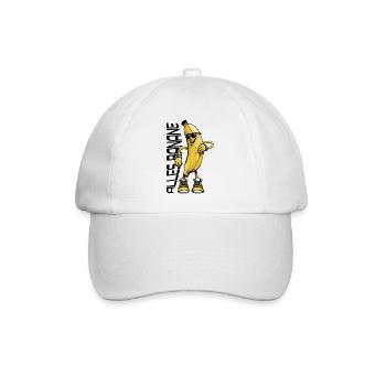 Lustiger Bananen-Charakter mit Sonnenbrille - Baseballkappe - Weiß/Weiß - Vorne