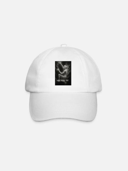 One more try. - Baseball Cap - white/white