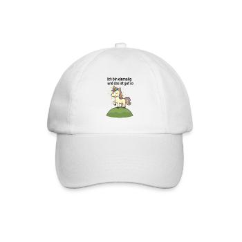 Ich bin einmalig und das ist gut so  - Baseballkappe - Weiß/Weiß - Vorne