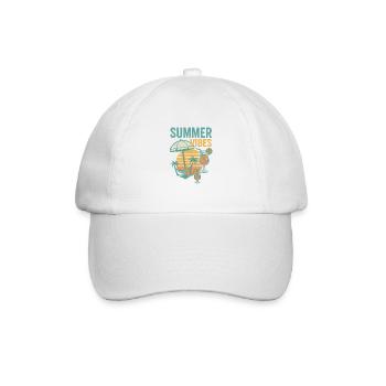 Summery Beach and Drink Motif - Baseball Cap - white/white - Front