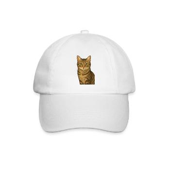 Stolze Tigerkatze - Baseballkappe - Weiß/Weiß - Vorne