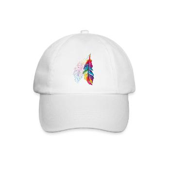 Rainbow feathers – colourful boho design - Baseball Cap - white/white - Front