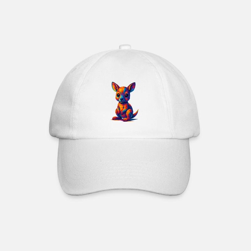 WPAP Polygon Kawaii Style Bébé Kangourou - Casquette classique - blanc/blanc