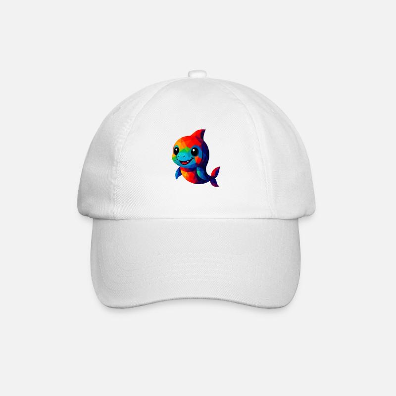 WPAP Polygon Kawaii Style Animaux Bébé Requin - Casquette classique - blanc/blanc
