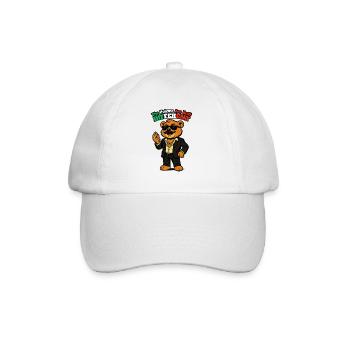 Mafioso Teddybär - Italienischer Humor - Baseballkappe - Weiß/Weiß - Vorne
