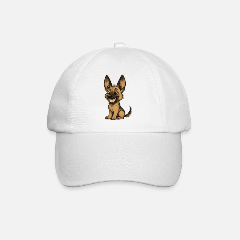 drôle Malinois chiot dessin animé mignon chien de berger - Casquette classique - blanc/blanc