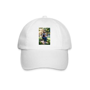 Humanoides Känguru auf Schaukel - Baseballkappe - Weiß/Weiß - Vorne