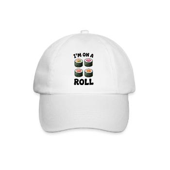 Sushi Rolle Lustiges Zitat - Baseballkappe - Weiß/Weiß - Vorne