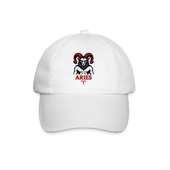 Aries Sternzeichen mit Hörnersymbol - Baseballkappe - Weiß/Weiß - Vorne