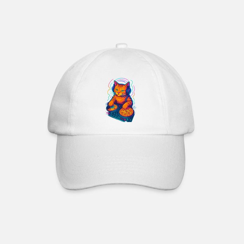 Néon DJ Cat Design - Casquette classique - blanc/blanc