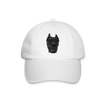 Cane Corso accroche la tête dans un style comique - Casquette classique - blanc/blanc - Devant