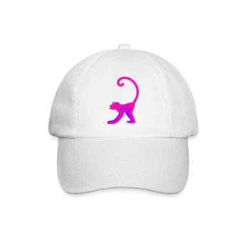 Neon Pink Monkey - Baseballkappe - Weiß/Weiß - Vorne