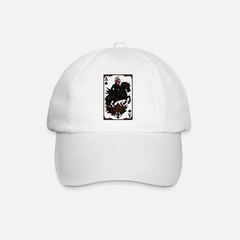 Chevalier enflammé à cheval As de pique - Casquette classique - blanc/blanc