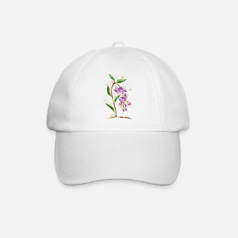 Blumen - Baseballkappe - Weiß/Weiß