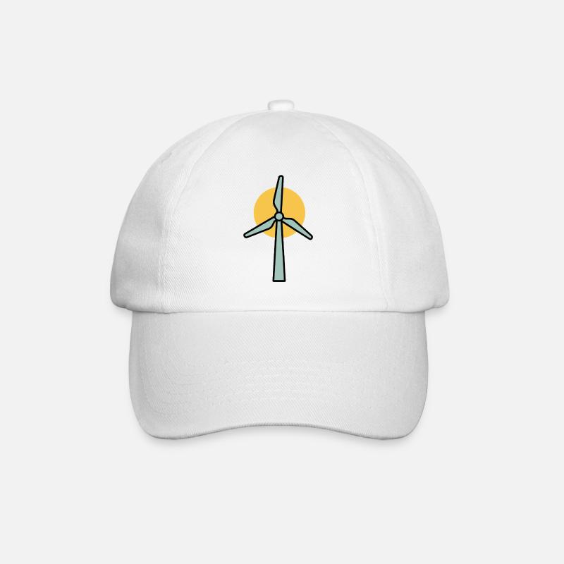 Windrad | Erneuerbare Energien Statement - Baseballkappe - Weiß/Weiß