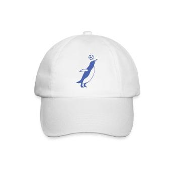 Minimalist Penguin Soccer Player Soccer Player - Baseball Cap - white/white - Front