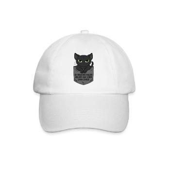 Je n’apporte pas de malchance Sac de poitrine de chat noir - Casquette classique - blanc/blanc - Devant
