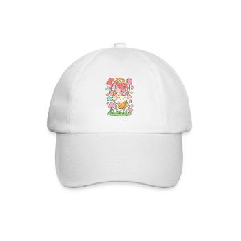 Maison de poupée lapin pastel en fleurs - Casquette classique - blanc/blanc - Devant