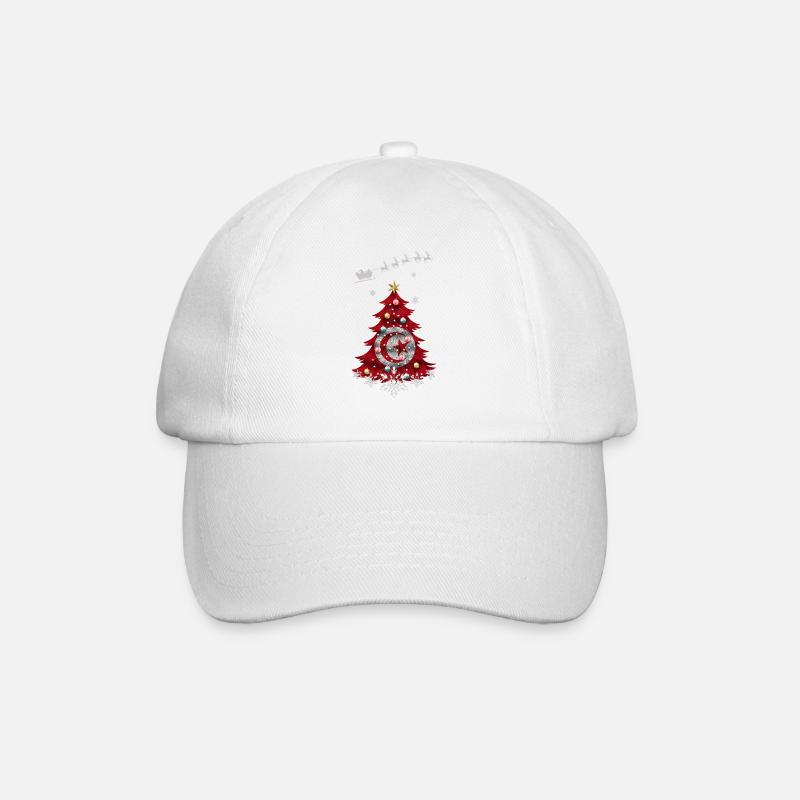 Sapin de Noël avec drapeau tunisien - Casquette classique - blanc/blanc
