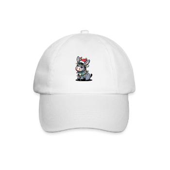 Esel Elfe Weihnachten - Baseballkappe - Weiß/Weiß - Vorne