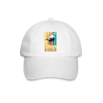 Playing the piano to the right Piano player Pianist - Baseball Cap - white/white - Front