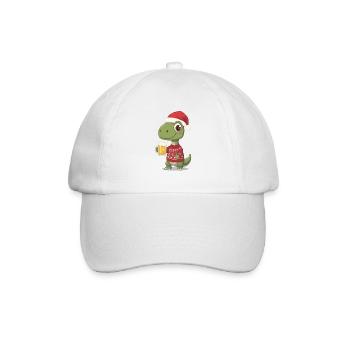 Dino Weihnachts-Festpullover - Baseballkappe - Weiß/Weiß - Vorne