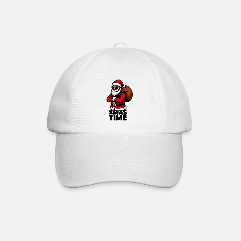 Cooler Santa mit Geschenksack - Baseballkappe - Weiß/Weiß