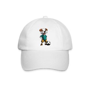 Footballeur chien - Casquette classique - blanc/blanc - Devant