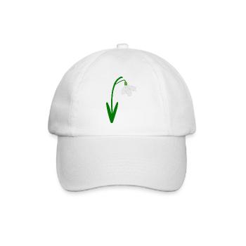 Snowdrop January Birth Month Flower Birthday - Baseball Cap - white/white - Front