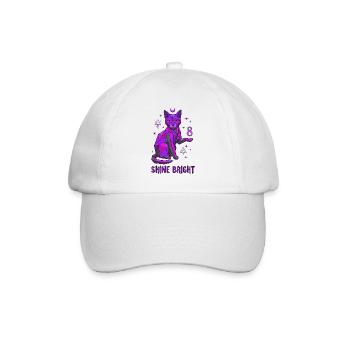 8. Geburtstag Mystische Katze - Baseballkappe - Weiß/Weiß - Vorne