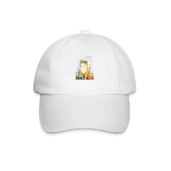 Chat chimique au laboratoire - Casquette classique - blanc/blanc - Devant