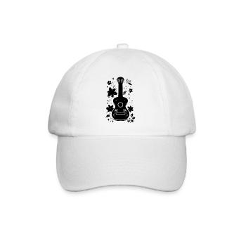 Ukulele Sketch - Baseball Cap - white/white - Front