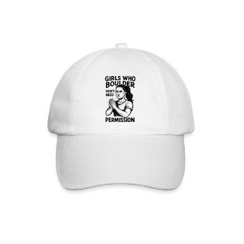 Bouldering strong women - bouldering without permission - Baseball Cap - white/white - Front