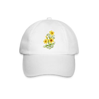 Blumen - Baseballkappe - Weiß/Weiß - Vorne