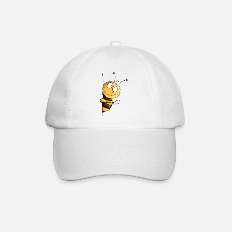 Freches Bienchen Peek-a-Boo Biene  - Baseballkappe - Weiß/Weiß