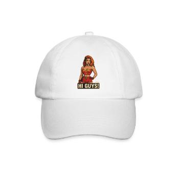 Hi Guys Retro Heroine  - Baseball Cap - white/white - Front