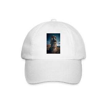 Cosmic Moai Under Starry Night - Baseball Cap - white/white - Front