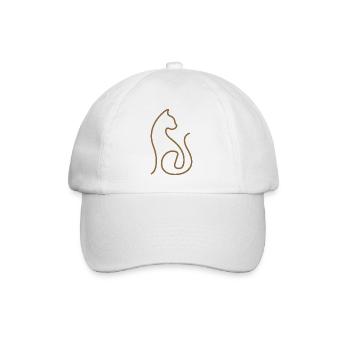 Cat Line Art Cats Design - Baseball Cap - white/white - Front