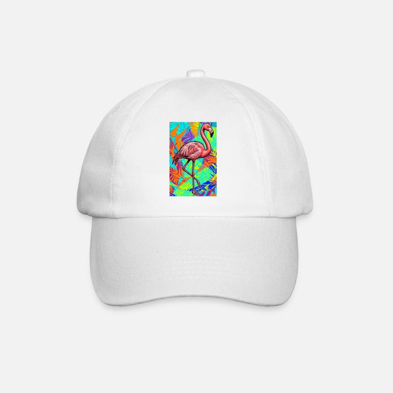 Flamingo - Baseballkappe - Weiß/Weiß