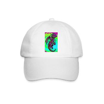 Drache - Baseballkappe - Weiß/Weiß - Vorne