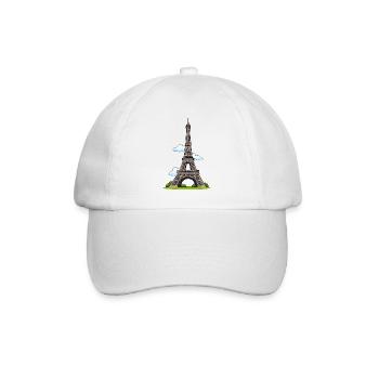 Eiffel Tower Cartoon Style - Baseball Cap - white/white - Front