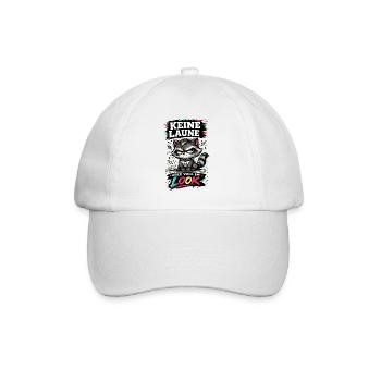 Keine Laune aber voll im Look Waschbär Spruch - Baseballkappe - Weiß/Weiß - Vorne