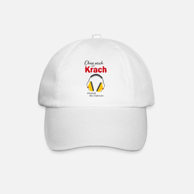 T-Shirt-Design „Ohne mich nur Krach“ - Baseballkappe - Weiß/Weiß