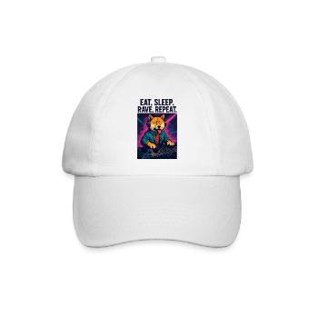 Shiba Inu DJ : Eat Sleep Rave rediffuse les streetwear - Casquette classique - blanc/blanc - Devant