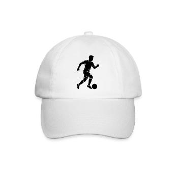 Soccer Player Silhouette Soccer - Baseball Cap - white/white - Front